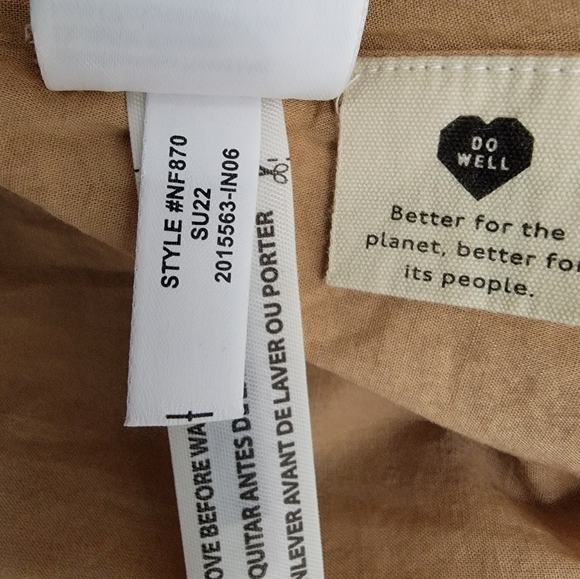 Madewell Dress Small Seersucker Puff Sleeve Cutout NF870 Brown NEW - Picture 9 of 10